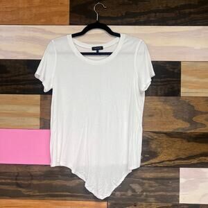 1.STATE Women’s Ribbed High-Low Tee – Size Small – White